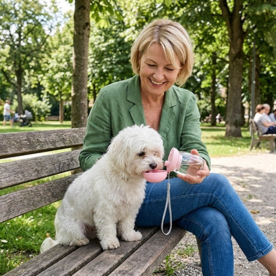 Gourdes pour chien | Gobelet avec cordon - rose
