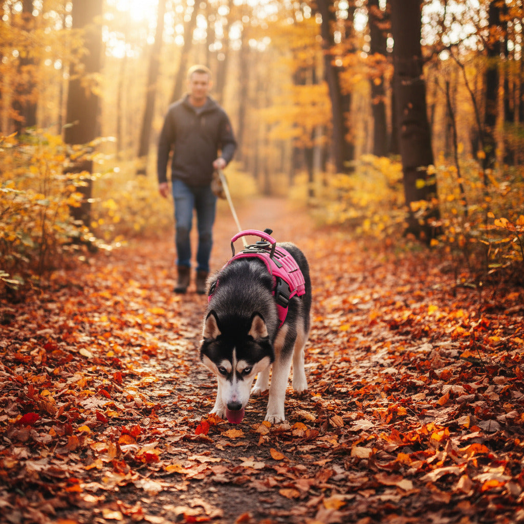 Harnais chien anti-traction | Gilet tactique rose et orange