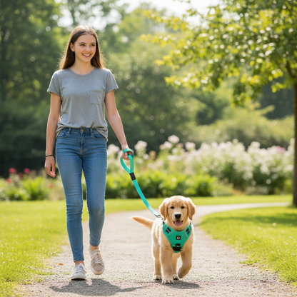 Harnais chien anti-traction | rembourré - couleur foncée
