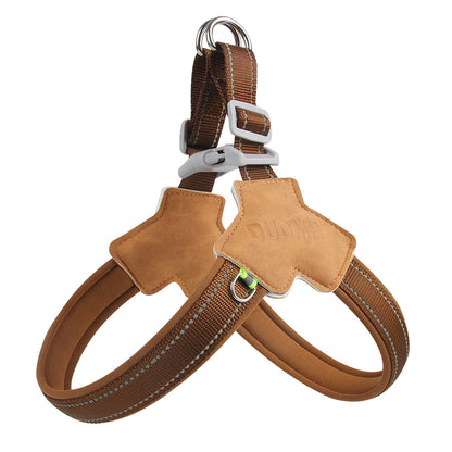 Harnais chien | Cuir et denim