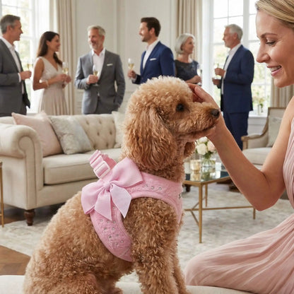 Harnais pour chien petit chic modèle rose fête
