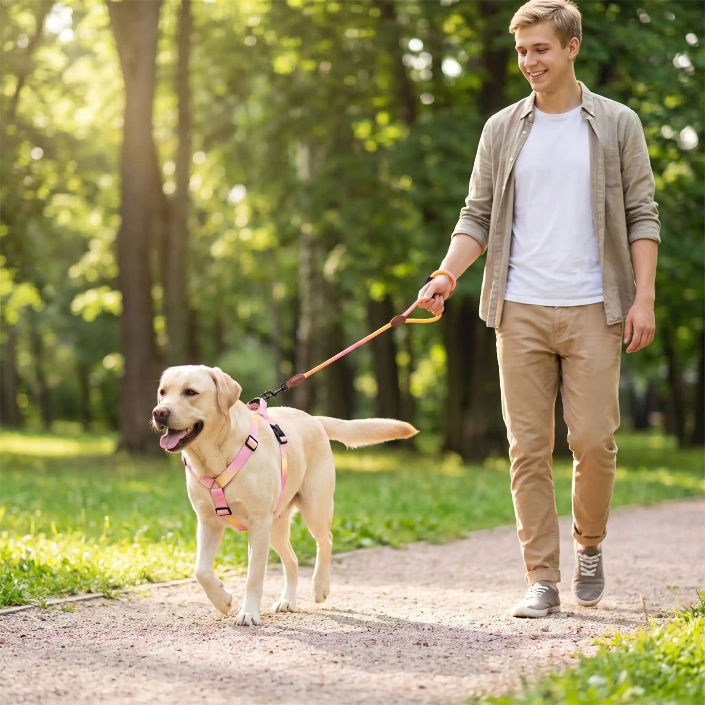 Harnais chien respirant robuste gris labrador