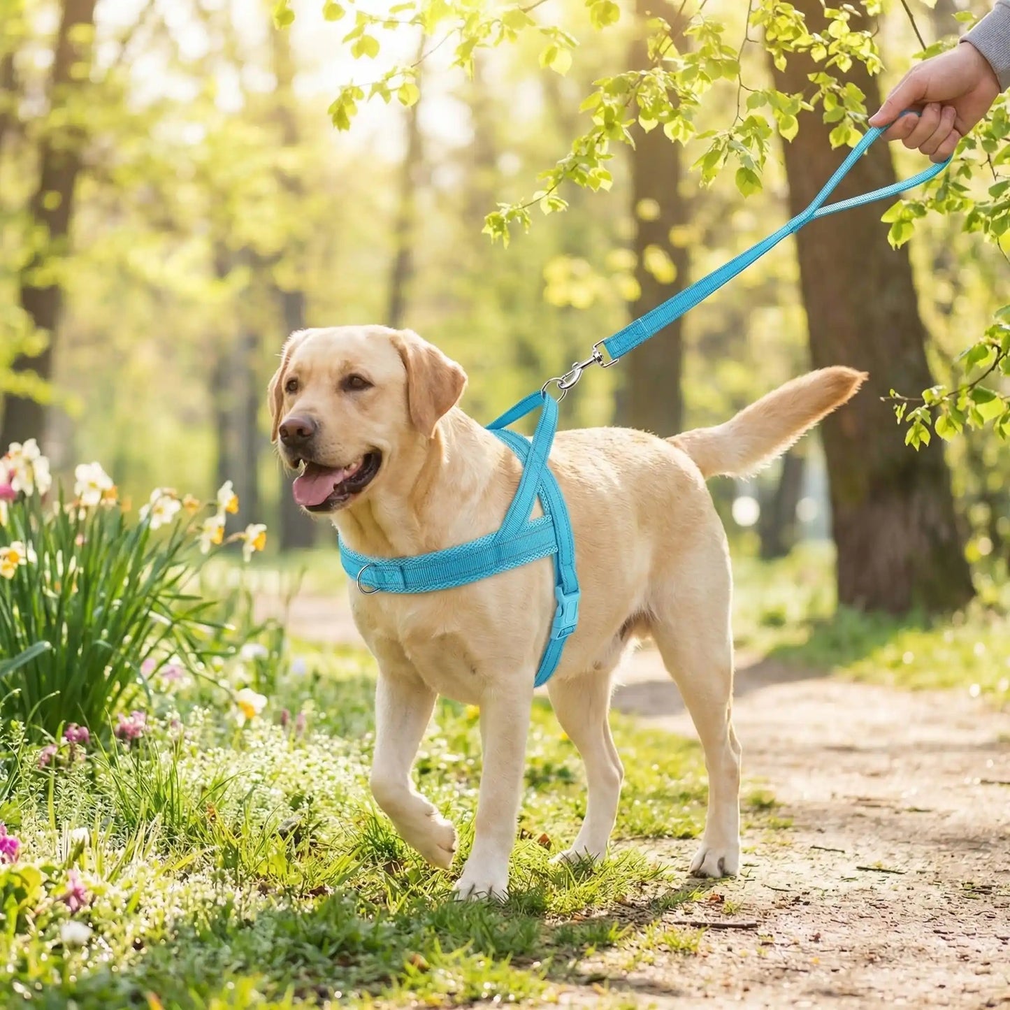 Harnais chien support 4 saisons  labrador bleu