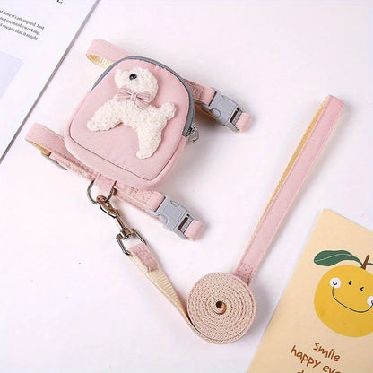 Harnais chien transport friandise rose