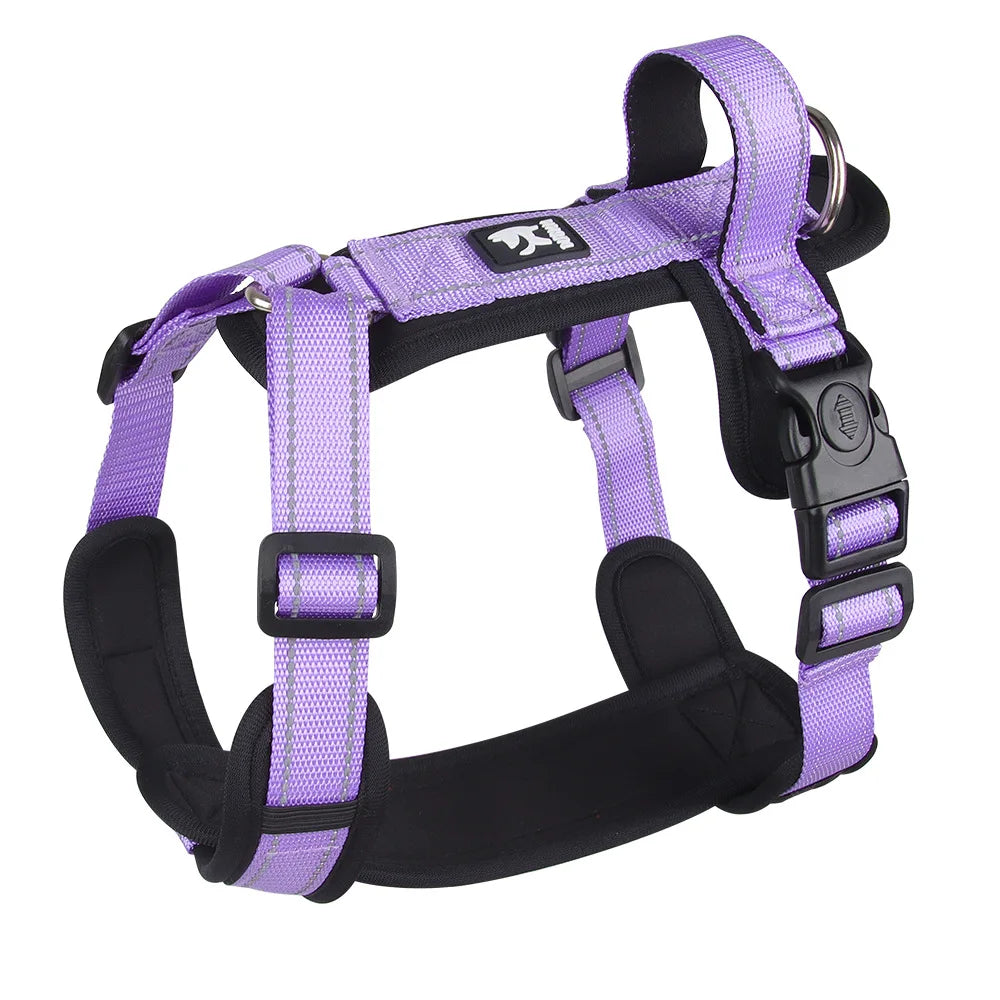 Harnais petit chien ergo réfléchissant modèle mauve