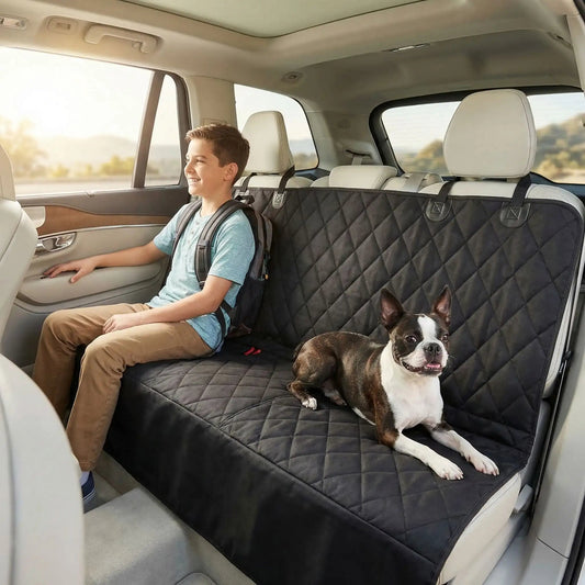 Housse voiture siège arrière boston terrier enfant