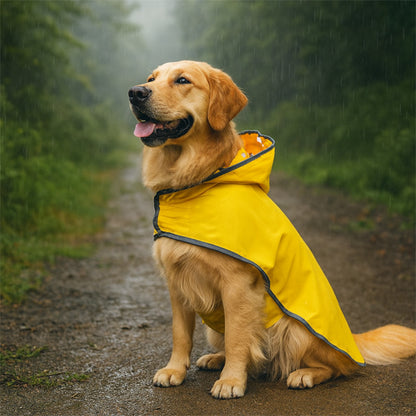 Manteau de pluie pour chien | Réversible et ajustable - jaune et vert