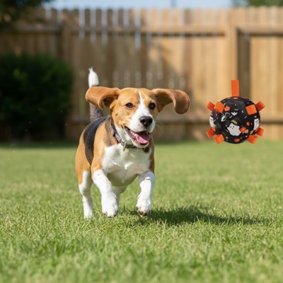 Jouet chien ballon halloween cour arriere