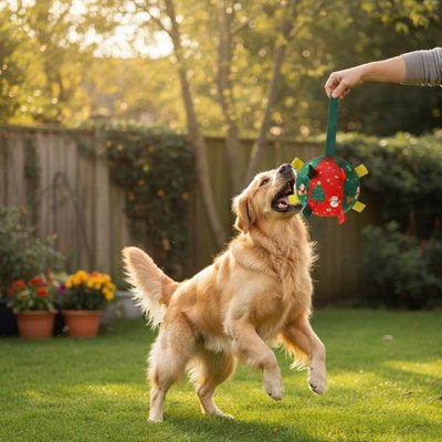 Jouet chien ballon noel golden