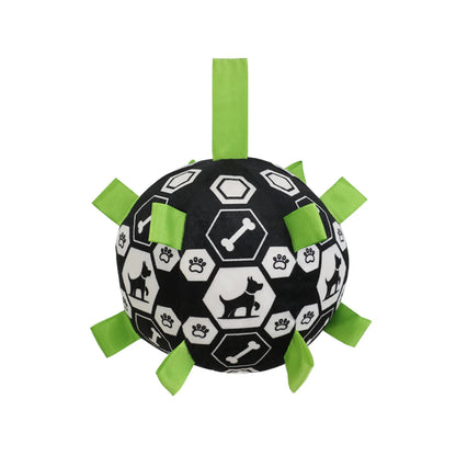 Jouet chien ballon noir motif os