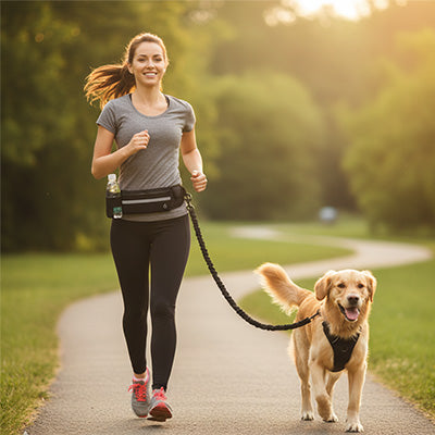 Laisse canicross ceinture élastique golden jogging parc