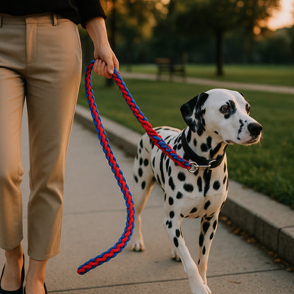 Laisse pour chien Montagnard bleu rouge dalmatien