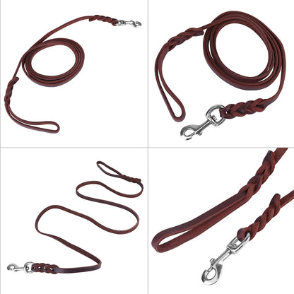 Laisse pour chien | Cuir de vache - Chien globe - trotteur