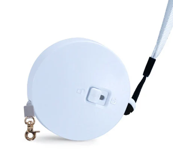 Laisse enrouleur chiot  blanc