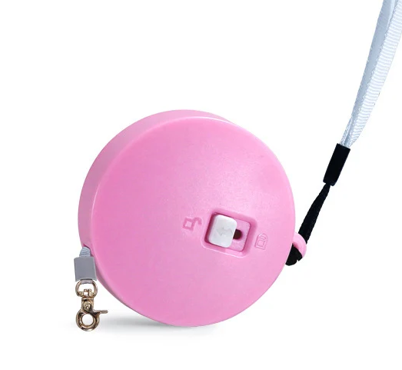 Laisse enrouleur chiot rose