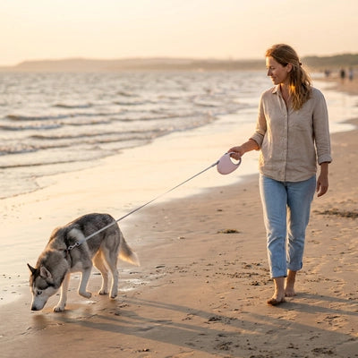 Laisse chien enrouleur | Couleur pastel 5 mètres