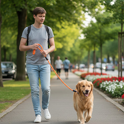 Longe pour chien agilité rappel golden chiot orange
