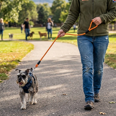 Longe pour chien agilité rappel schnauzer orange