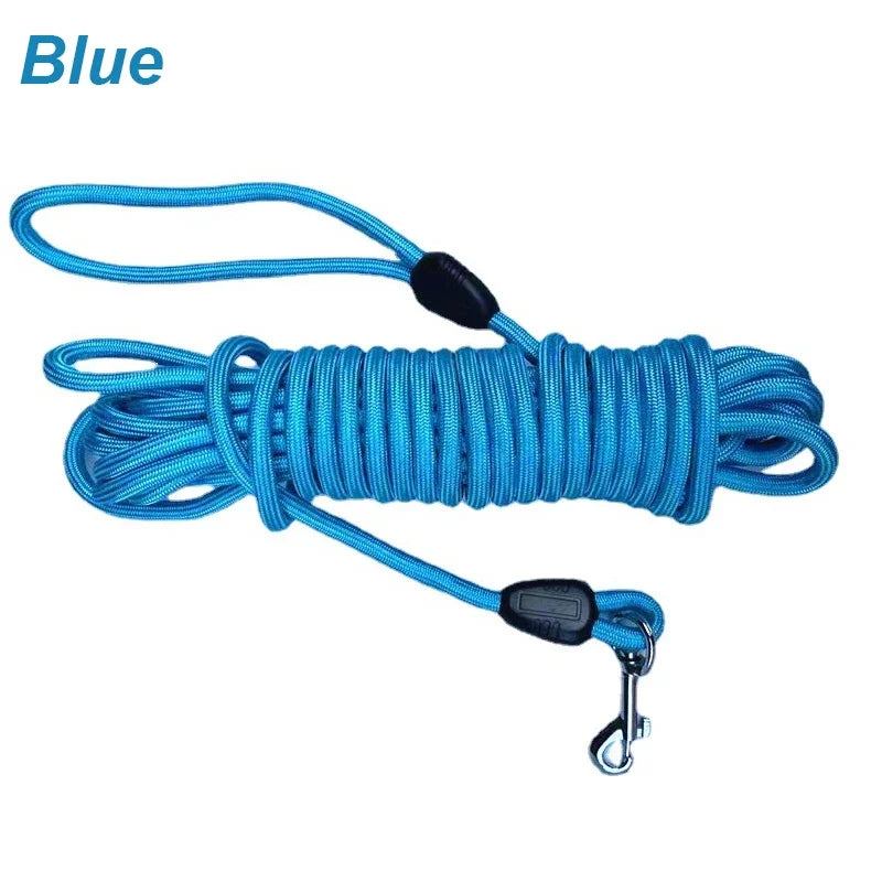 Longe pour chien entrainement marche bleu