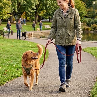 Longe pour chien étanche durable parc rouge golden marche