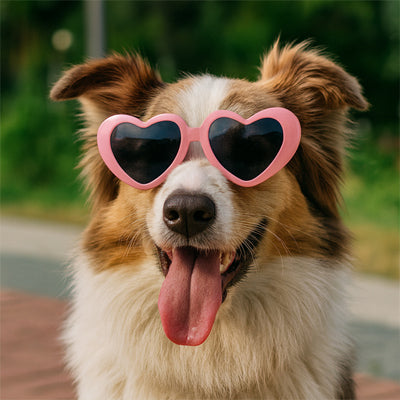 Lunettes cœur pour chien avec protection UV