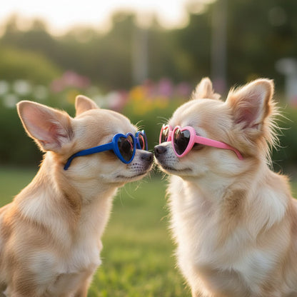 Lunettes cœur pour chien avec protection UV