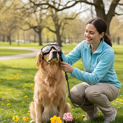 Lunettes pour chien protection hivernale transparente golden parc