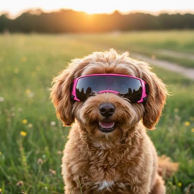Lunette pour chien protection plein air rose goldendoodle 