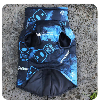 Manteau pour chien design coloré modèle bleu