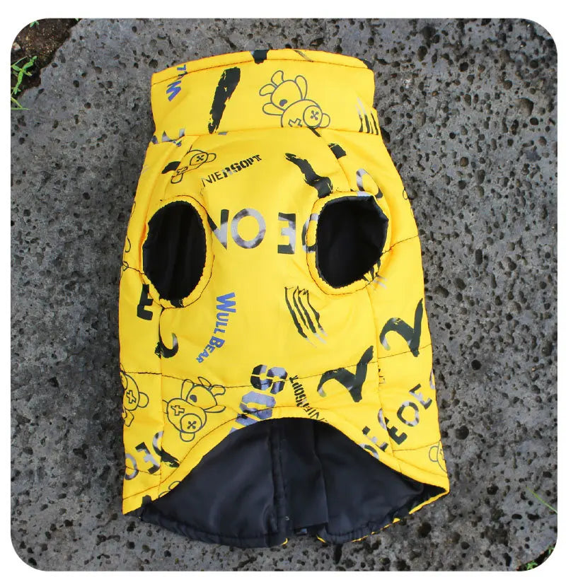 Manteau pour chien design coloré modèle jaune démo