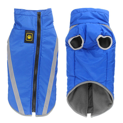 Manteau pour chien hiver chaud réfléchissant démo bleu