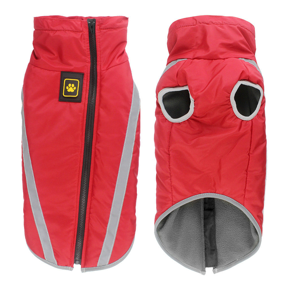 Manteau pour chien hiver chaud réfléchissant démo rouge