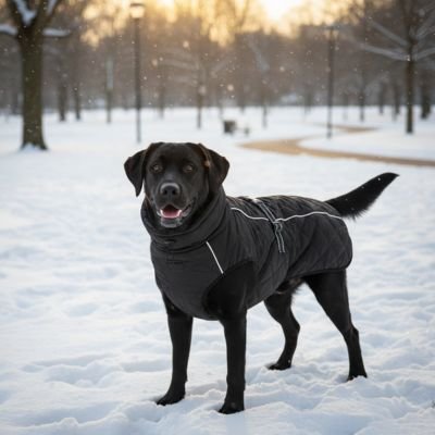 Manteau chien impermeable chaud labrador noir