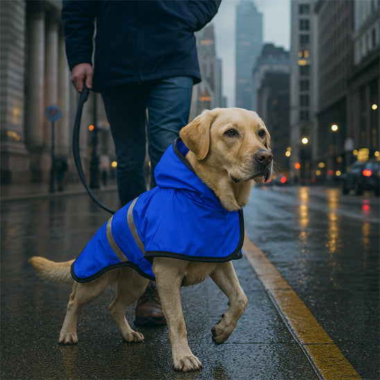Manteau pour chien imperméable réfléchissant golden bleu