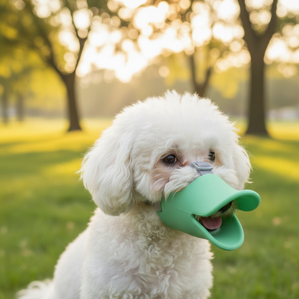 Muselière bec canard bichon vert démo