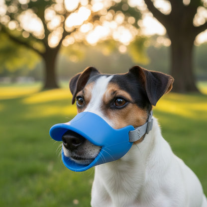 Muselière bec canard jack russell bleu