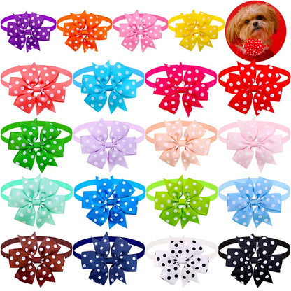 Noeud papillon chien lot 50 couleurs motif pois