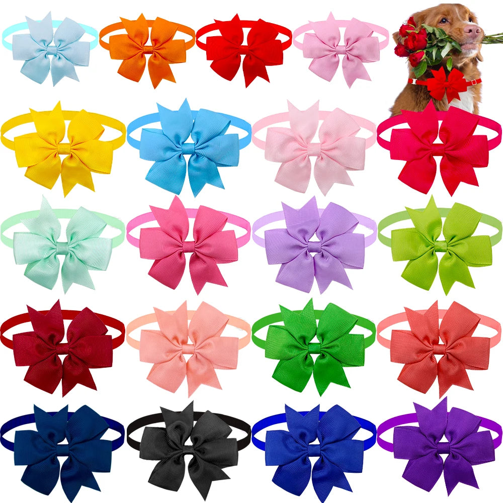 Noeud papillon chien lot 50 couleurs unis