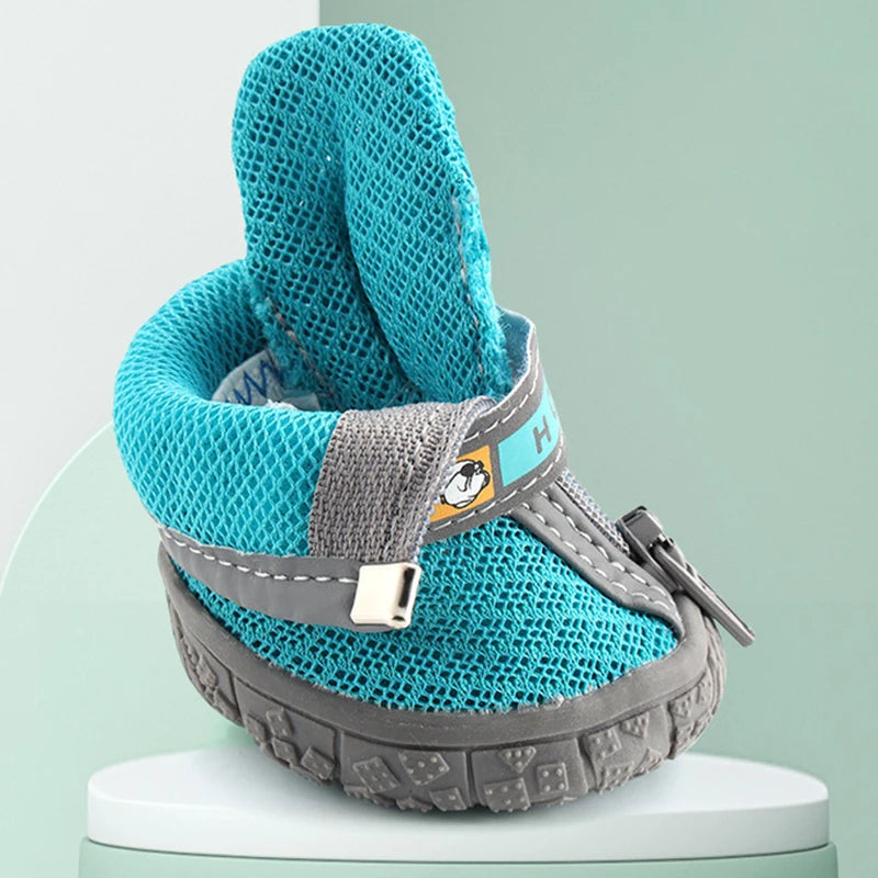 Chaussure chien antidérapante durable semelle bleu