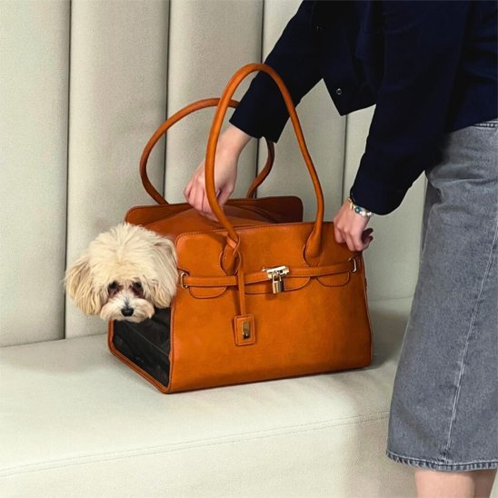 Sac de transport pour chien sac-a-main brun chien