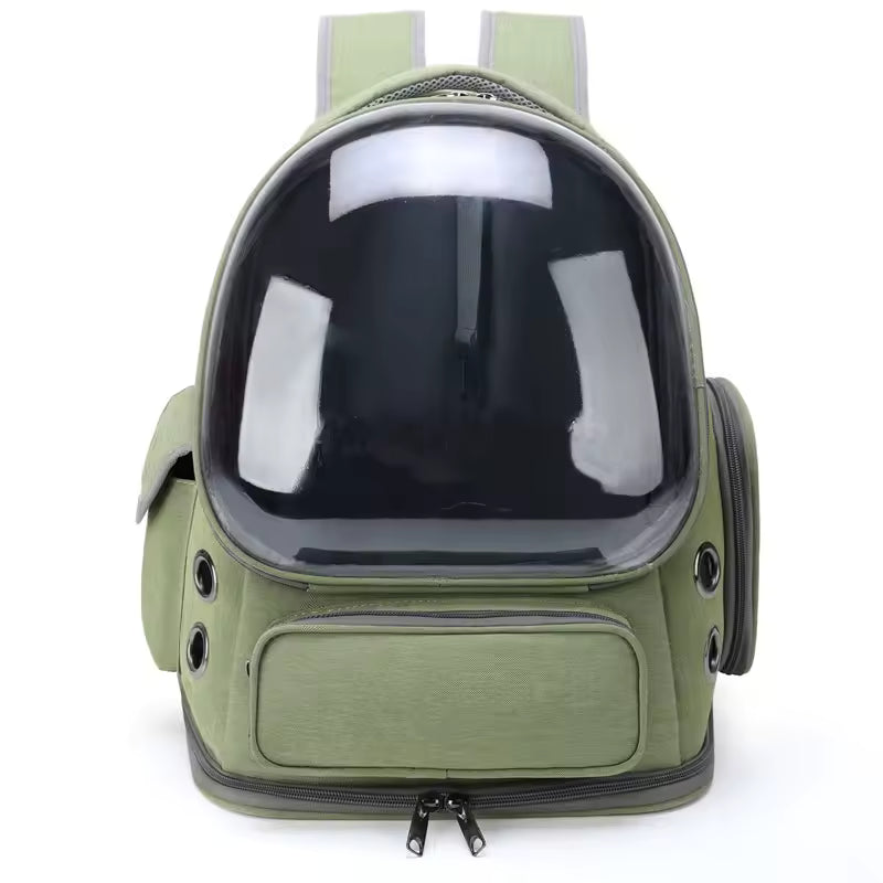 Sac à dos pour chien aéré avec fenêtre modèle vert