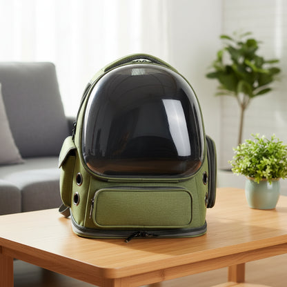 Sac-à-dos aéré avec fenêtre modèle vert salon