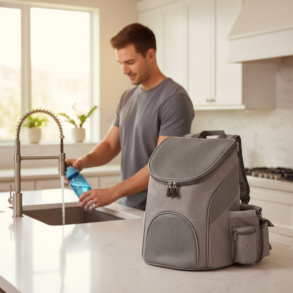 Sac-à-dos aéré pliable modèle gris cuisine