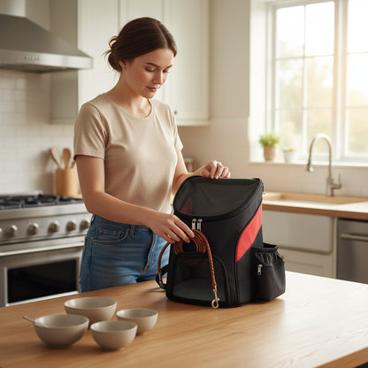 Sac-à-dos aéré avec fenêtre modèle noir cuisine