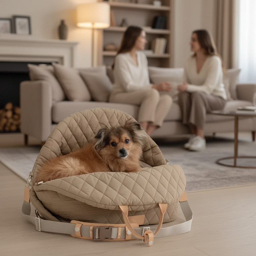 Sac transport luxe confort beige salon