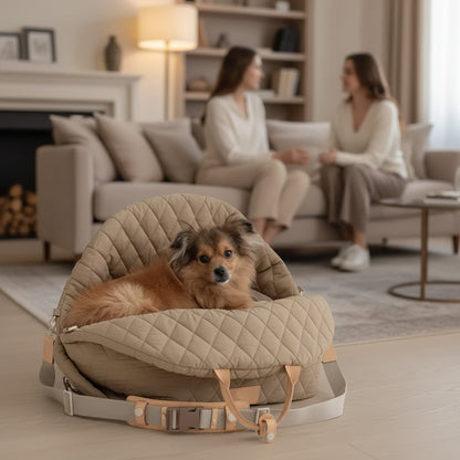 Sac transport luxe confort beige salon