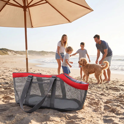 Sac transport pliable maille modèle noir plage