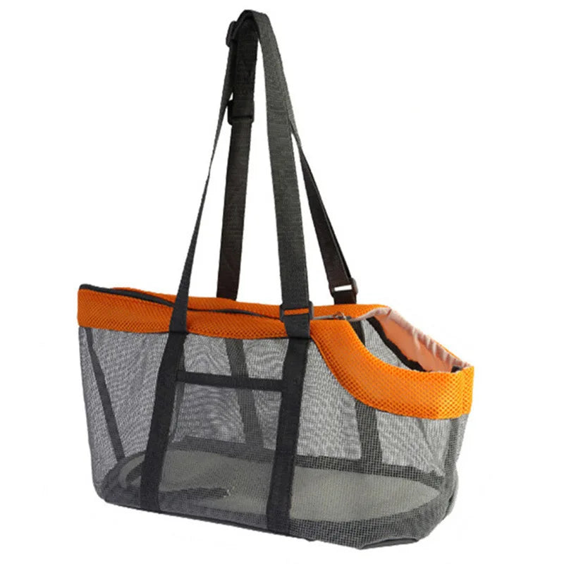 Sac transport pour chien pliable maille modèle orange