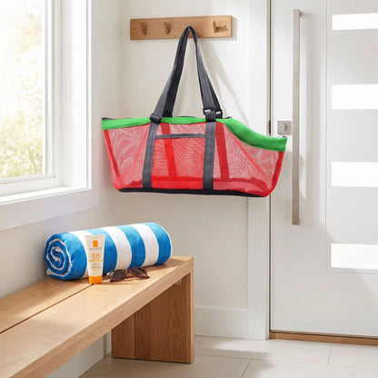 Sac transport pliable maille modèle rouge