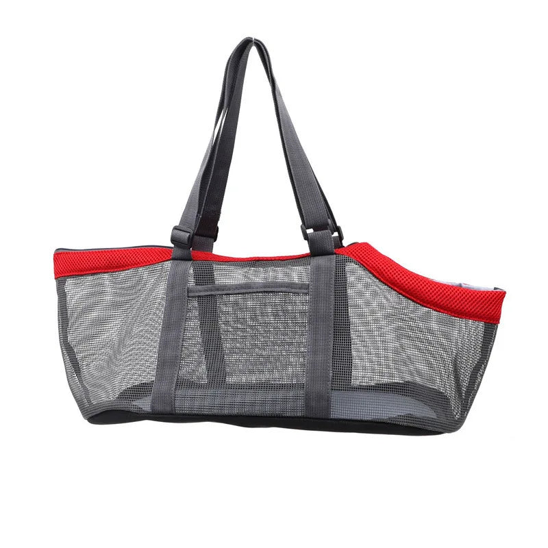 Sac transport pour chien pliable maille modèle rouge